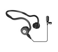 FISHTEC Casque Ostéophonique à Conduction Osseuse Micro Déporté | Amplification sonore 25 dB, trois réglages audio, écouteurs pliables, autonomie neuf heures, câble de charge inclus