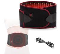 Fishtec - Ceinture de Soutien Lombaire Chauffante de 40° à 60° Autonome et Longueur Ajustable - 3 Niveaux de Chauffe - Batterie 5000 mAh - Idéal Tensions et Douleurs Musculaires/Osseuses/Lombaires