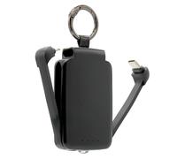 FISHTEC Chargeur de Poche 3 en 1 - Powerbank 2000 mAh avec câbles intégrés Type-C & Lightning, LED intégrée, Porte-clés Compact Recharge Rapide iOS & Android