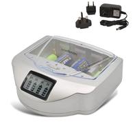 FISHTEC - Chargeur universel de piles rechargeables - LCD - Formats AAA, AA, C, D, 9V - Voyants LED - Prise française - 2 ans