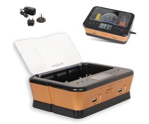 FISHTEC - Chargeur Universel de Piles Rechargeables - LR3 LR6 LR14 LR20 9V Ni-MH Ni-CD alcalines - Ecran LCD voyants LED - 2 Ports USB pour Smartphones tablettes Maison Bureau économie de Piles