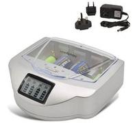 FISHTEC - Chargeur universel LCD pour piles AAA, AA, C, D, 9V - Recharge Ni-MH, Ni-Cd et alcalines - Voyants LED - Garantie 2 ans Gris G