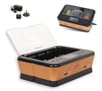 FISHTEC - Chargeur Universel Piles Rechargeables - LR3/AAA, LR6/AA, LR14, LR20 et 9V, 2 Ports USB, Écran LCD et Voyants LED, Recharge Jusqu'à 10 Fois, Secteur 220V