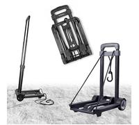 FISHTEC Chariot diable pliable aluminium - 1,25 kg - Capacité 35 kg - Poignée télescopique 96 cm - Avec corde élastique