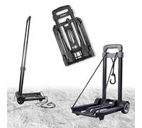 FISHTEC Chariot diable pliable aluminium - 1,25 kg - Capacité 35 kg - Poignée télescopique 96 cm - Avec corde élastique
