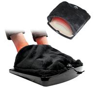 FISHTEC - Chauffe Pieds Chauffant Électrique - Chancelière avec Thermostat, 2 Niveaux de Température Maintien vos au Chaud en 2 minutes - Housse Lavable machine - Noir