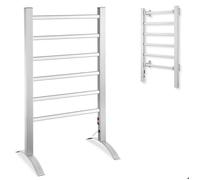 FISHTEC - Chauffe-Serviettes Électrique 90W, 6 Barres, Mobile ou Mural, Sèche Linge et Serviettes, Interrupteur...