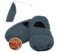 FISHTEC - Chaussons chauffants - Graines de lin micro-ondes 12 min, effet chaud/froid, textile polaire ultra doux, taille 3640, pochette incluse - Confort apaisant pour les pieds