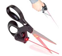 FISHTEC Ciseaux Laser de Précision - Découpe droite avec Faisceau de Guidage lumineux - Idéal pour Couture Loisirs créatifs et Papier - Lames en Acier inoxydable et Poignée ergonomique 21,5 cm