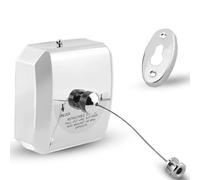 FISHTEC Corde à Linge rétractable - Fil en Acier Inoxydable de 2,8 mètres et Charge 10 kg - Séchage Discret pour Salle de Bain et Balcon - Boîtier métallique Robuste avec kit de Fixation Complet
