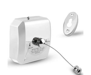 FISHTEC Corde à Linge rétractable - Fil en Acier Inoxydable de 2,8 mètres et Charge 10 kg - Séchage Discret pour Salle de Bain et Balcon - Boîtier métallique Robuste avec kit de Fixation Complet