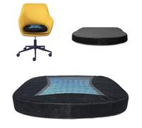 FISHTEC Coussin de Siège Gel Comfy Orthopédique | Gel et Mousse à Mémoire de Forme, Déhoussable & Lavable, Soulage Douleurs Coccyx, Soulage Douleurs Jambes