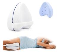 Fishtec - Coussin Entre-Jambes Xtra - Alignement de la tête aux Pieds - Bande de Maintien - Elastique et Doux - Mousse à mémoire de Forme - Confort - Repos - Relaxant - Tissus Respirant