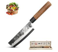 FISHTEC Couteau de Cuisine Nakiri Forgé Lame Acier Japonais 16,8cm