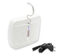 FISHTEC - Déshumidificateur à Cristaux Gel - Déshumidificateur à Suspendre pour Penderie ou Petite Pièce - Indication du Niveau de Batterie - 1 Charge / 1 à 2 Mois - Câble de Chargement Fournis