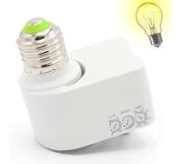 FISHTEC Douille Détection de Mouvements 360° avec culot E27 - Sensibilité Réglable - Durée et Intensité Réglable - Compatible Ampoule LED - Allumage Automatique - Technologie Micro-Ondes