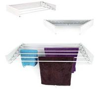 Fishtec Etendoir Discret - 5 Barres en Aluminium et Acier Environ 4m d'Etendage Efficacité Discrétion Ideal Buanderie Salle de Bain ou Loggia Résitance ingénieux Accessoires 6 Vis