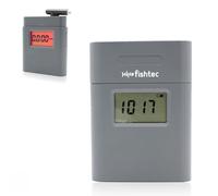 Fishtec - Éthylotest de Poche 2 en 1 Affichage l'Heure Écran LCD Rétroéclairé Indication Colorimétrique du Taux d'Alcoolémie Bec Rotatif 360° 4 Becs Fournis Compact & Portable Piles