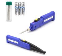 FISHTEC - Fer à souder sans fil sur piles AA - 8 W 450°C panne fine avec fil d'étain inclus - Électronique électricité modélisme bricolage de précision - Réparations rapides à domicile