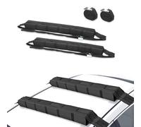 FISHTEC Galerie d'Appoint Toit Voiture - Jusqu'à 75 kg Textile Oxford 600 D Ultra résistant 2 Sangles d'arrimage 350 cm Sangle de Fixation 170 Noir Adaptable Tout Type véhicule