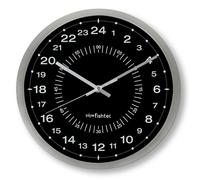 FISHTEC Horloge 24h design moderne - Cadran lisible quartz précision - Gris/Noir - Ø 30 cm
