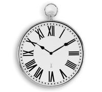 Horloge murale - montre gousset style vintage - radio-pilotée 30 cm silver