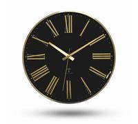 Fishtec Horloge murale chiffres romains - Radio-pilotée RCC - Silencieuse - 30,5 cm - Noir