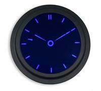 FISHTEC Horloge murale digitale LED 35,5 cm - Bleu/noir - Silencieuse - Carillon Big Ben désactivable - Pour salon/bureau