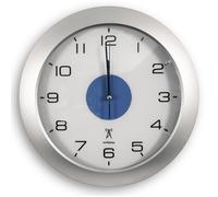 Fishtec - Horloge Murale Lumineuse - Radio-Pilotée - 4 LED Bleues - Détecteur d'Obscurité - 3 Modes d'Eclairage : Permanent/Désactivé ou Automatique - 30 cm
