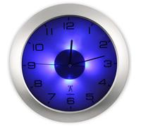 Fishtec - Horloge Murale Lumineuse radiopilotée - 4 LED lumière Bleue 3 Modes - Ø 30 cm Design Moderne Salon Chambre Cuisine Bureau - Lecture Facile même dans l'obscurité
