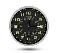 FISHTEC Horloge murale moderne - Fond noir, grands chiffres, aiguilles colorées - Double cadran - Ø 30 cm