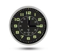 Fishtec - Horloge Murale Moderne - Fond Noir Grands Chiffres Aiguilles Colorées Double Cadran Lisible Radiopilotée RCC Ø30 Cm