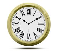 Fishtec Horloge Murale Radiopilotée Ø25 cm Chiffres Romains, Silencieuse, Ultra Précise, Style Vintage, Verre Bombé, Cadre Mouluré, Noire et Blanche, Fonction Été/Hiver Automatique