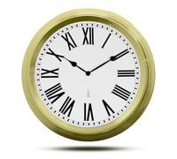 Fishtec - Horloge Murale Radiopilotée Ø 25 cm - Style Rétro Vintage - Chiffres Romains - Verre Bombé - Silencieuse sans Tic-Tac - Heure Automatique - Design Ancien Cadre Mouluré