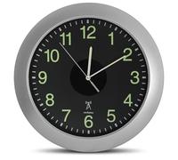 Fishtec Horloge Murale Solaire et Radio-pilotée - Pendule analogique avec Chiffres phosphorescents pour Cuisine et Salon - Mise à l'Heure Automatique - 30 x 5,5 cm