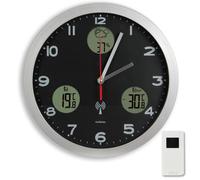 FISHTEC Horloge murale station météo - LCD température/humidité/prévisions - Radiopilotée - Ø 30 cm
