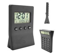 Fishtec - Horloge Numérique Calculatrice 2 en 1 - Affiche la Température, l'Heure, la Date - Fonction Réveil Disponible - Alimentation : 2 Piles Bouton AG13 (incluses) - 13.7 x 9.4 x 3.6 cm