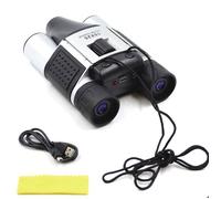 FISHTEC Jumelles caméra 2-en-1, x10 - Photo/vidéo, capteur CMOS, champ 101m/1000m - Compactes, avec cordon et chiffon - Noir