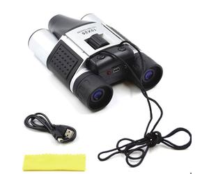 FISHTEC Jumelles caméra 2-en-1 x10 - Photo/vidéo capteur CMOS champ 101m/1000m - Compactes avec cordon et chiffon - Noir