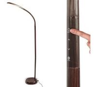 FISHTEC - Lampadaire LED Wengé, 51 LED, 630-900 lm, 3 couleurs, 4 intensités, tête flexible, tactile, 22,5x160 cm