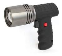 FISHTEC - Lampe torche LED 300 lumens, Cree XPG 5W, portée 300m, gâchette verrouillable, alu/ABS, camping Noir G