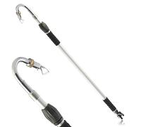 FISHTEC Lance de Nettoyage pour Gouttière avec Manche Télescopique - Buse Coudée et Orientable pour Toiture - Raccord Universel et Vanne 1/4 de Tour - Hauteur de Travail 3,5 m Aluminium Léger