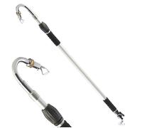 FISHTEC - Lance de Nettoyage pour Gouttière - Manche Télescopique Maniable - Hauteur de Travail : 3,5 m - Buse Coudée et Orientable - Bague Laiton - Raccord Tuyau Universel - Vanne 1/4 de Tour