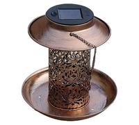 Lanterne solaire led chaude, mangeoire oiseaux, 19x20 cm