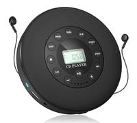 FISHTEC Lecteur CD Portable Rechargeable avec Haut-Parleur intégré - Ports USB & AUX - Format Nomade
