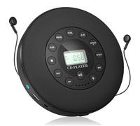 FISHTEC Lecteur CD portable rechargeable avec haut-parleur intégré - Ports USB & AUX - Format nomade