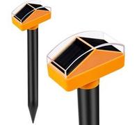 FISHTEC - Lot 2 chasse-taupes solaires, 400-1000 Hz, 650 m² chacun, ABS/PC, pile 1200 mAh, jardin Orange G