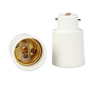 FISHTEC Lot de 2 Adaptateurs de Douille B22 vers E27 - Convertisseur de Culot Baïonnette vers Gros Culot à Vis 100W - Utilisation d'Ampoules Classiques pour Anciens Luminaires