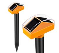 FISHTEC - Lot De 2 Chasse Taupes Solaires - Vibrations 400-1000 Hz Autonomie 25 Jours Couverture 1300 m² Inoffensif Animaux Double Panneau Solaire ABS PC Dimensions 30,8x11x4,5 Cm Orange