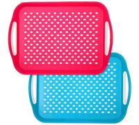 FISHTEC Lot de 2 Plateaux de Service Antidérapants avec Poignées Ergonomiques 41,5 x 29,5 cm